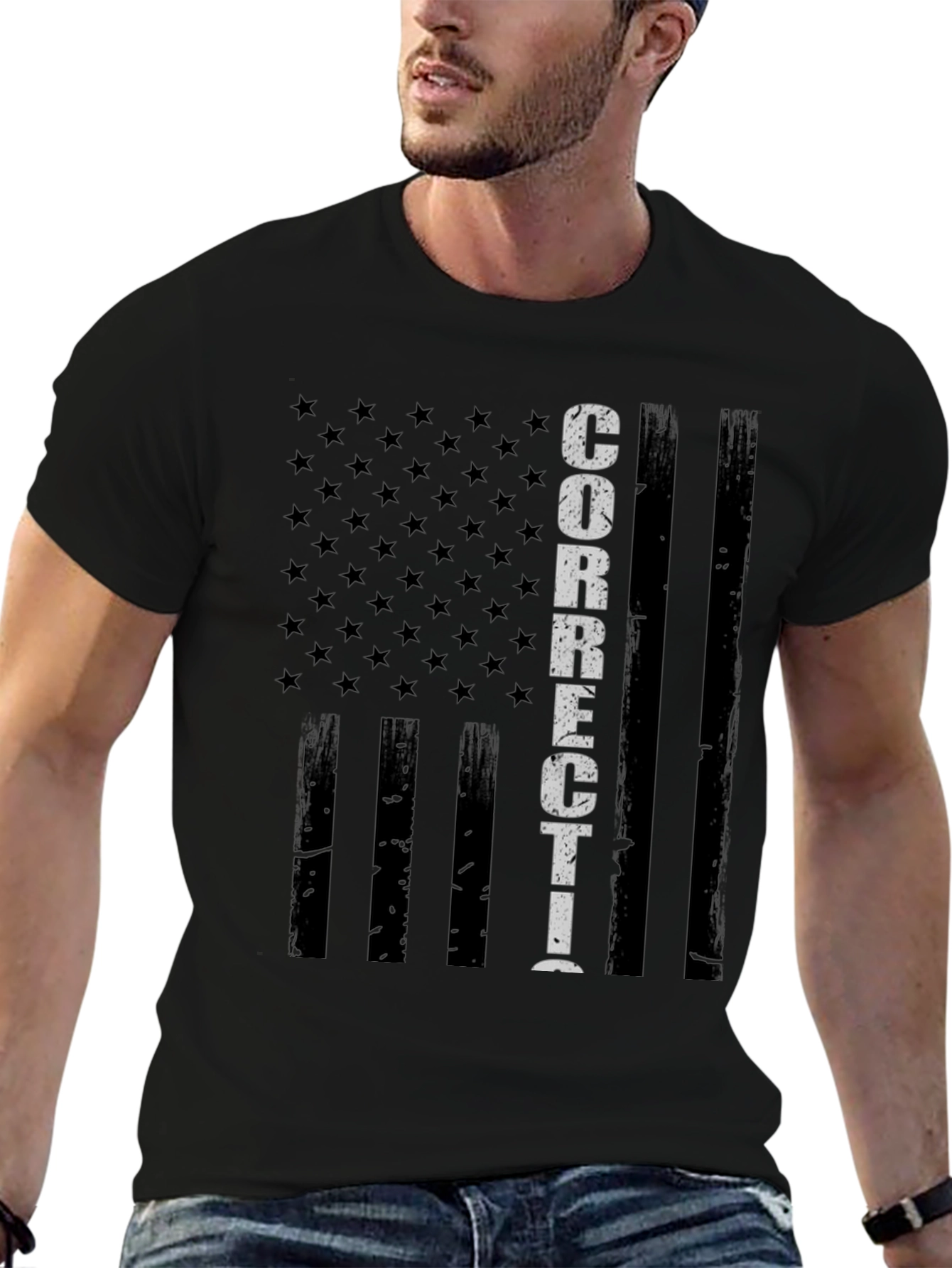 Corrections Officer American Flag T-Shirt