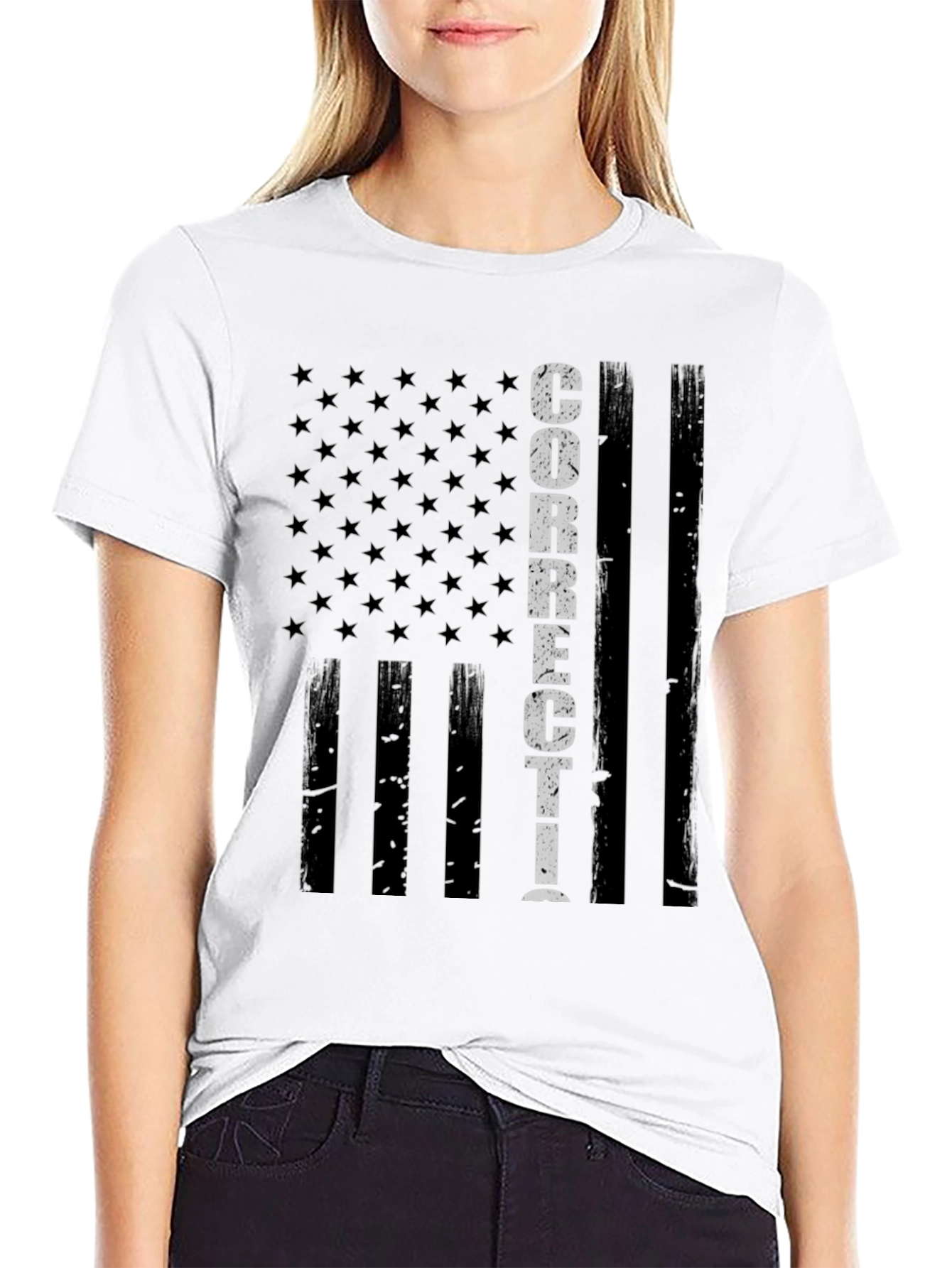 Corrections Officer American Flag T-Shirt
