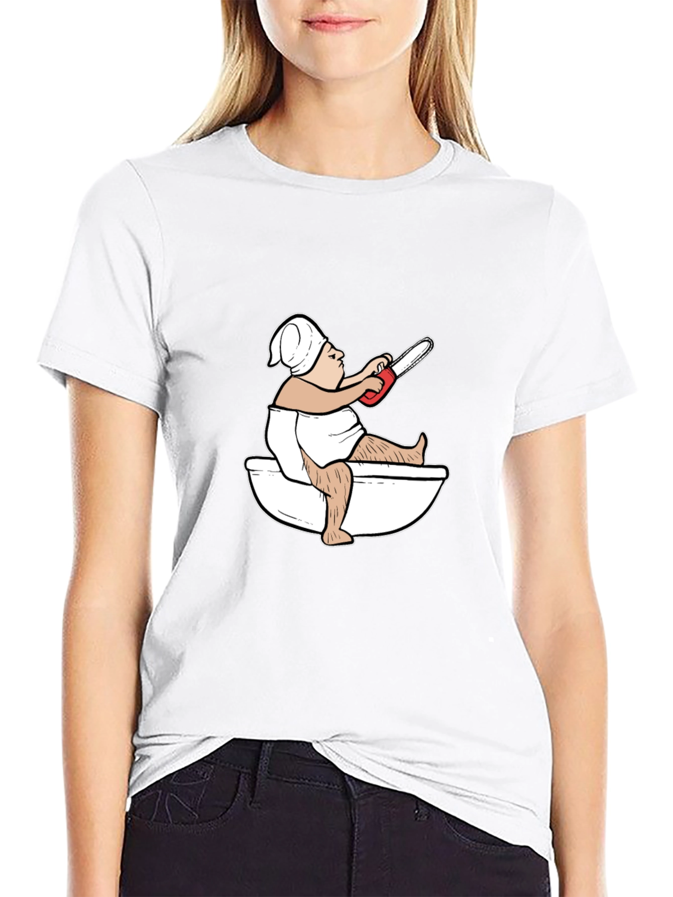 Funny Toilet Humor Chainsaw T-Shirt