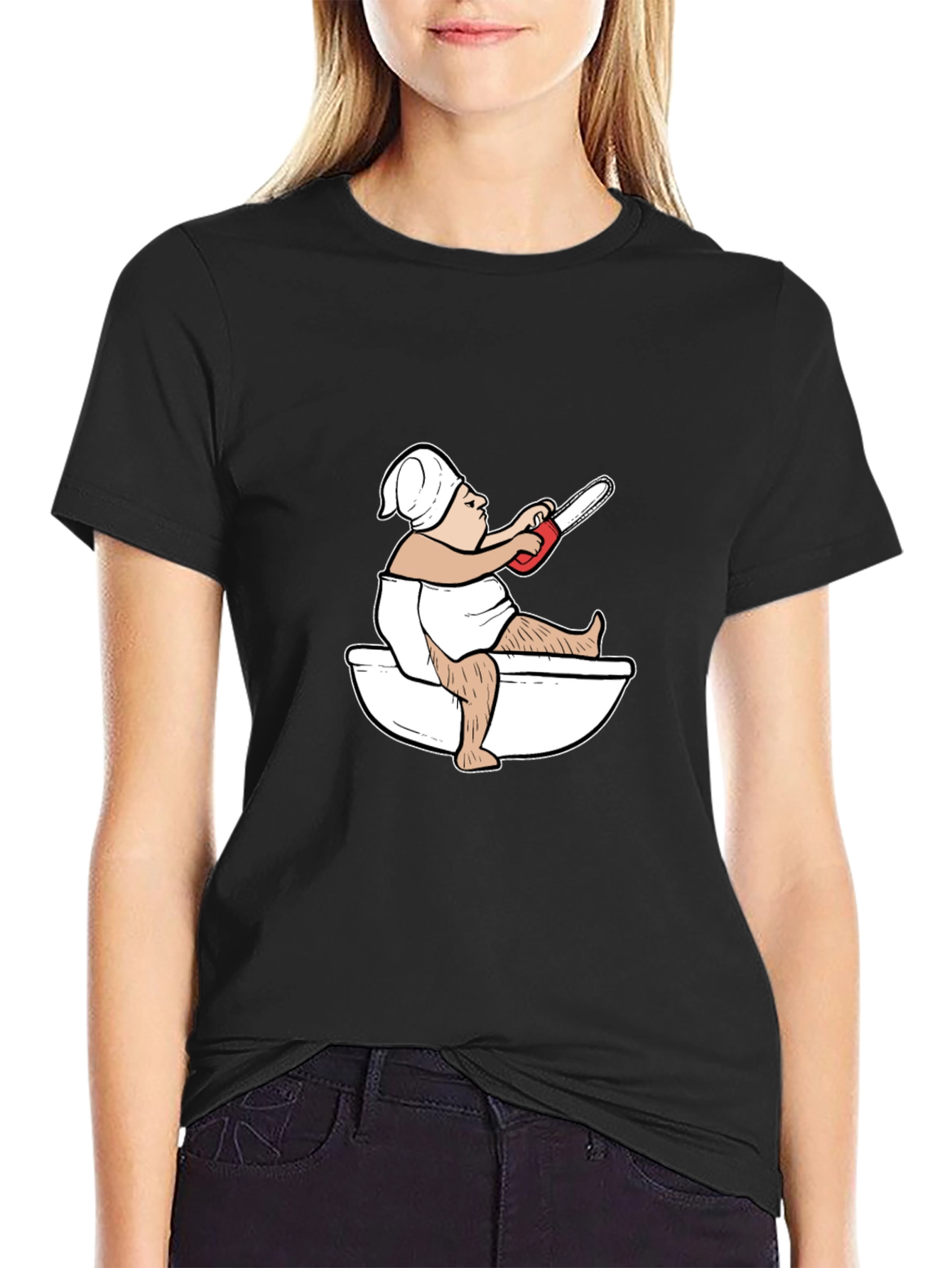 Funny Toilet Humor Chainsaw T-Shirt