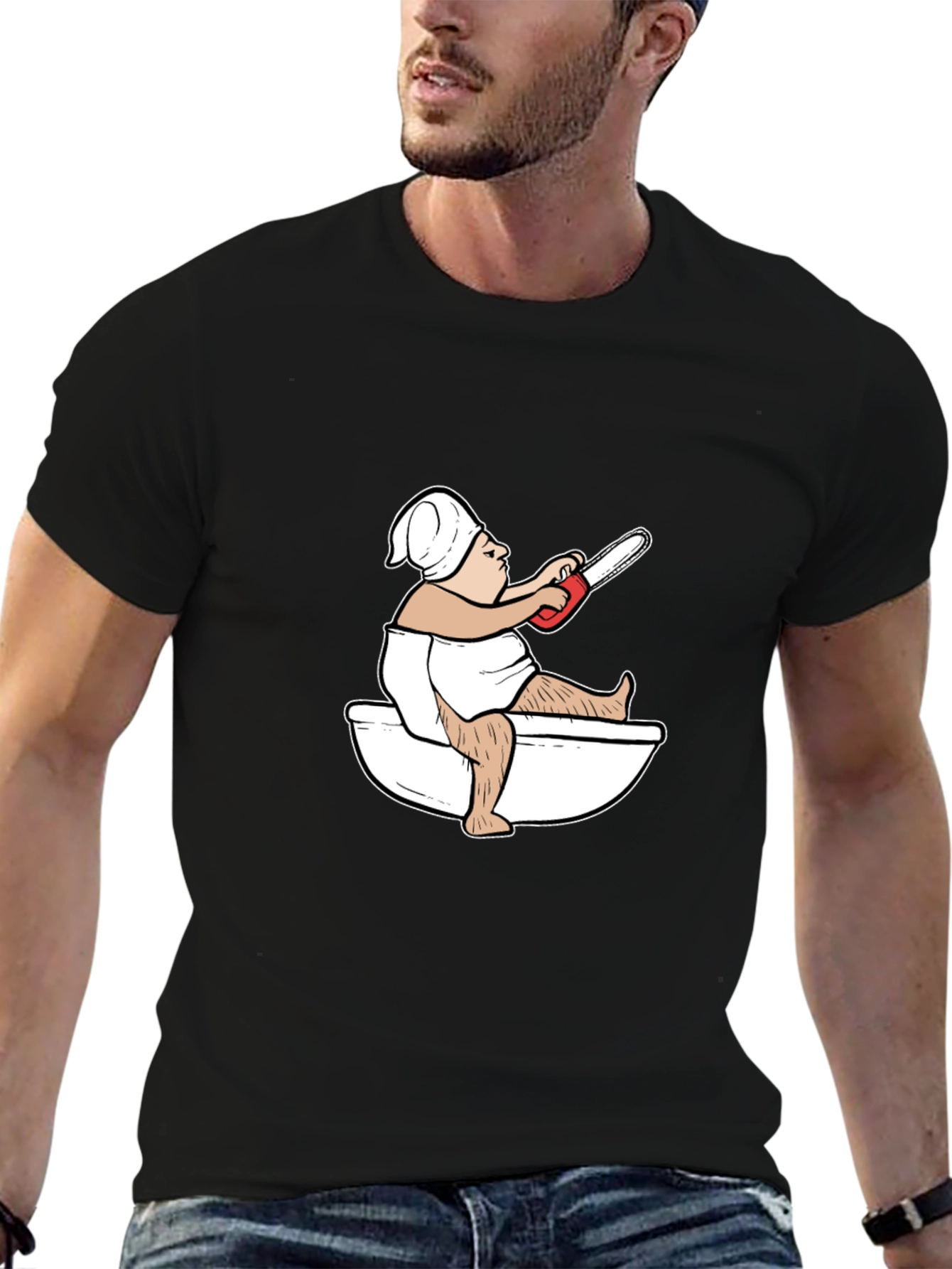 Funny Toilet Humor Chainsaw T-Shirt