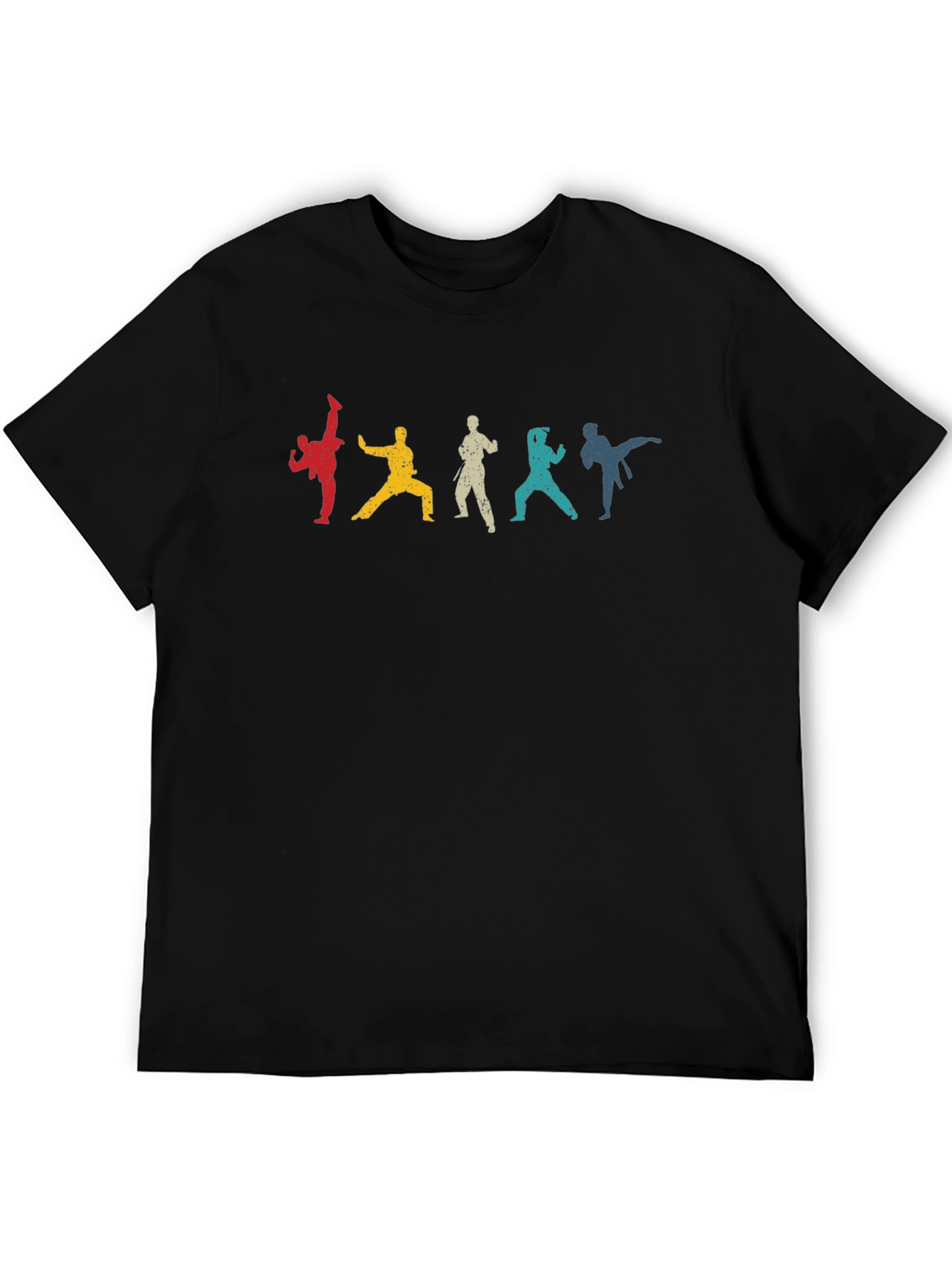 Karate Silhouettes Black T-Shirt
