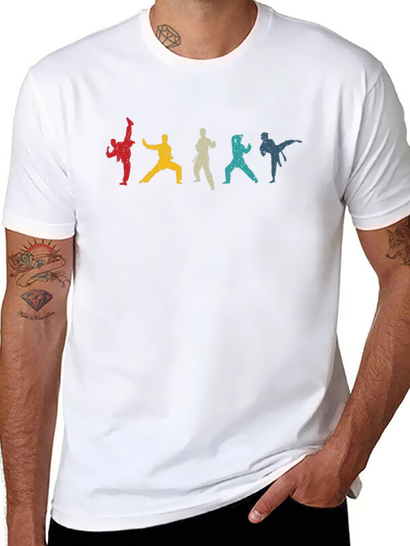 Karate Silhouettes Black T-Shirt