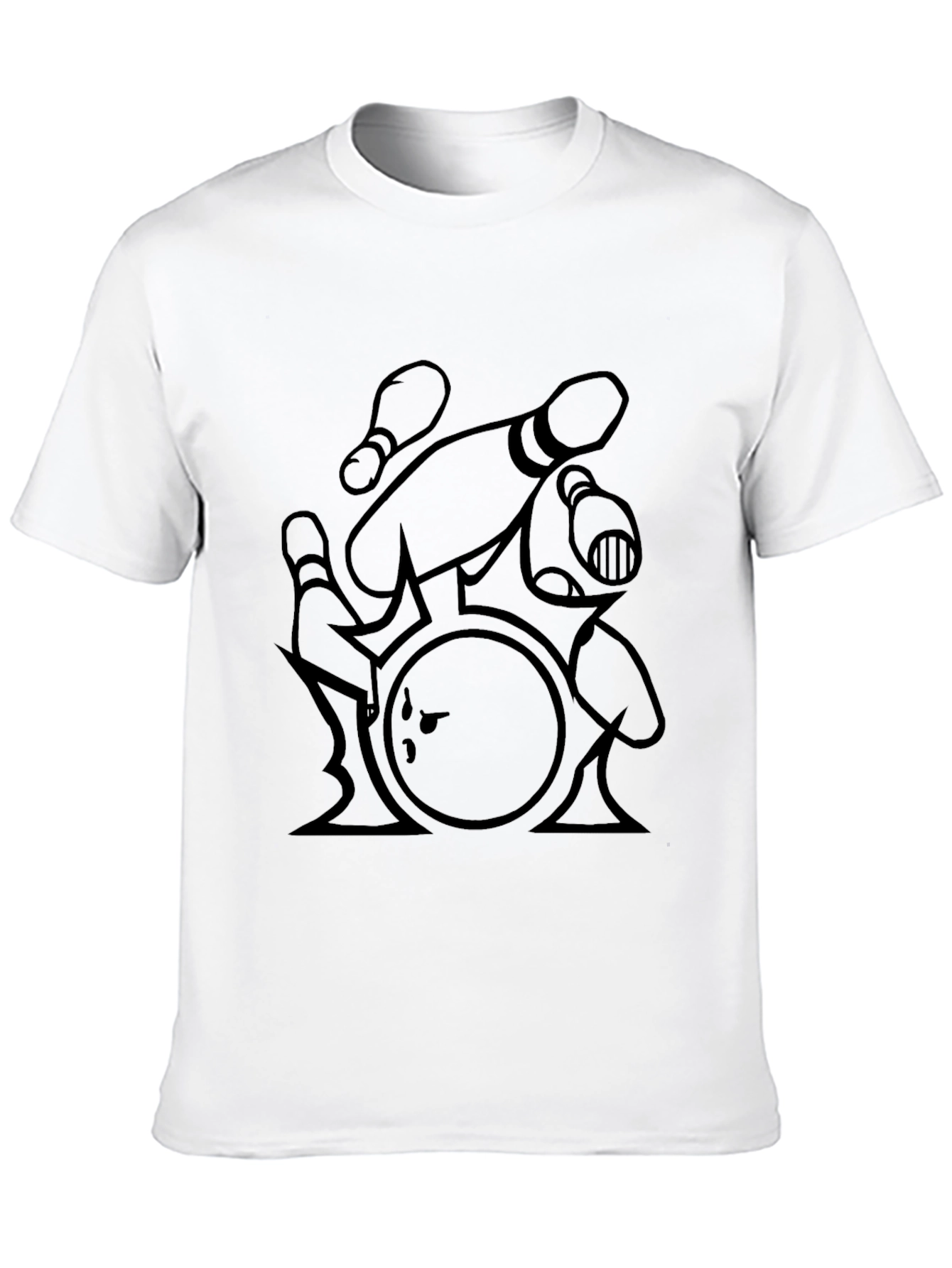 Bowling Strike T-Shirt - Black Graphic Tee