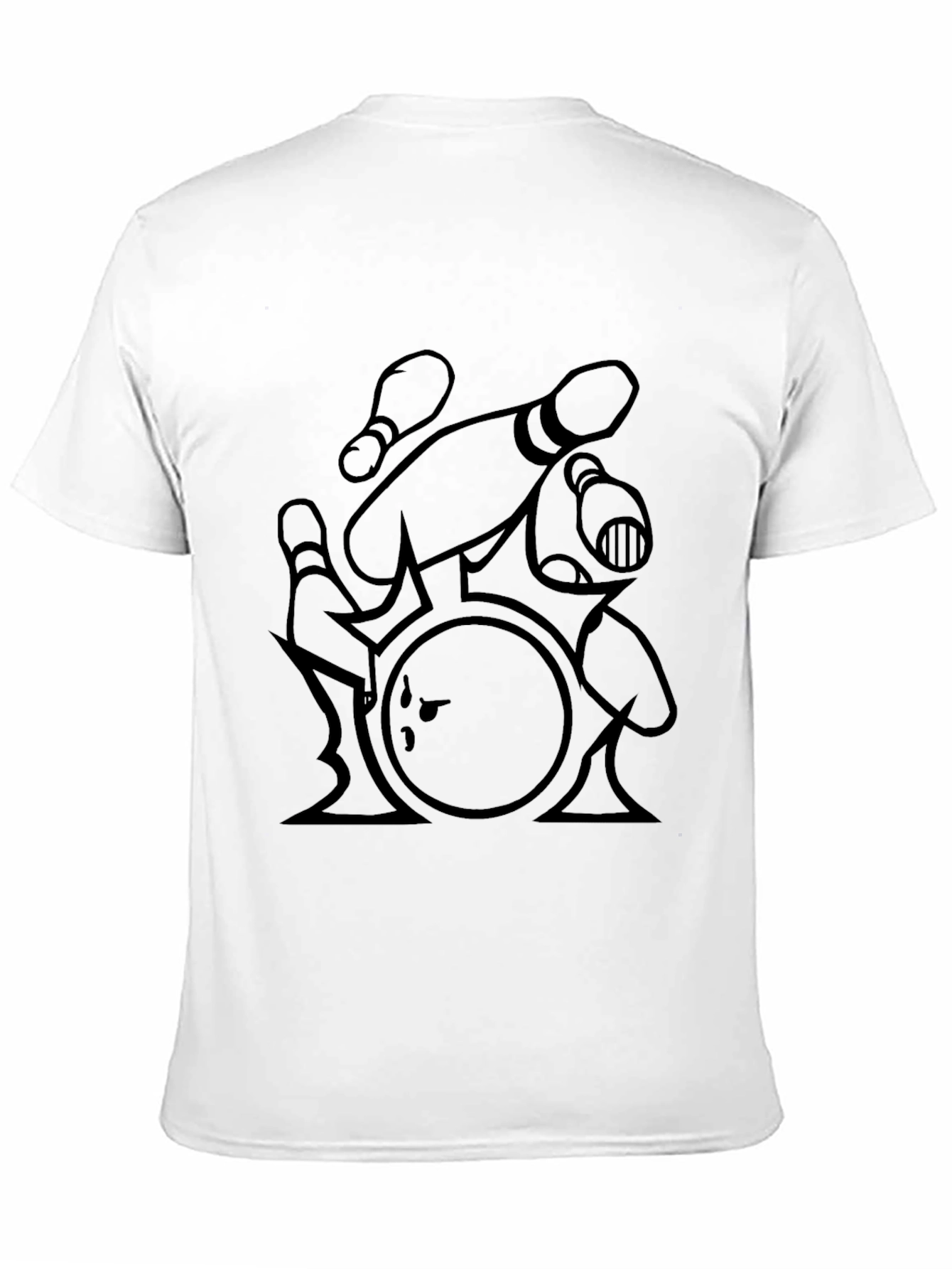 Bowling Strike T-Shirt - Black Graphic Tee