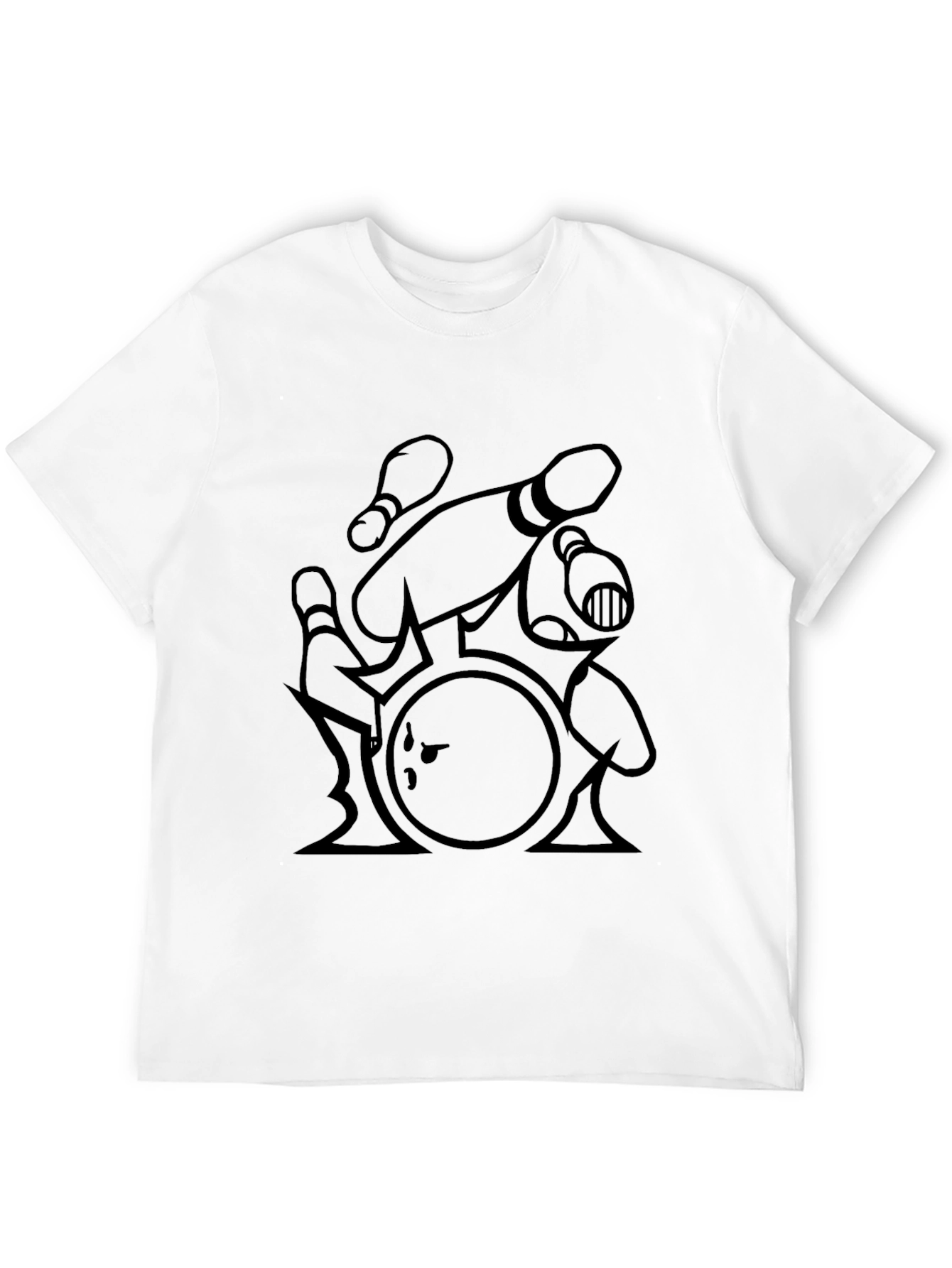 Bowling Strike T-Shirt - Black Graphic Tee