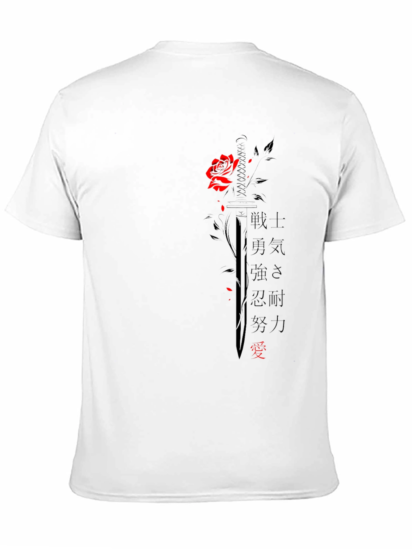 Rose & Sword Graphic T-Shirt - Black