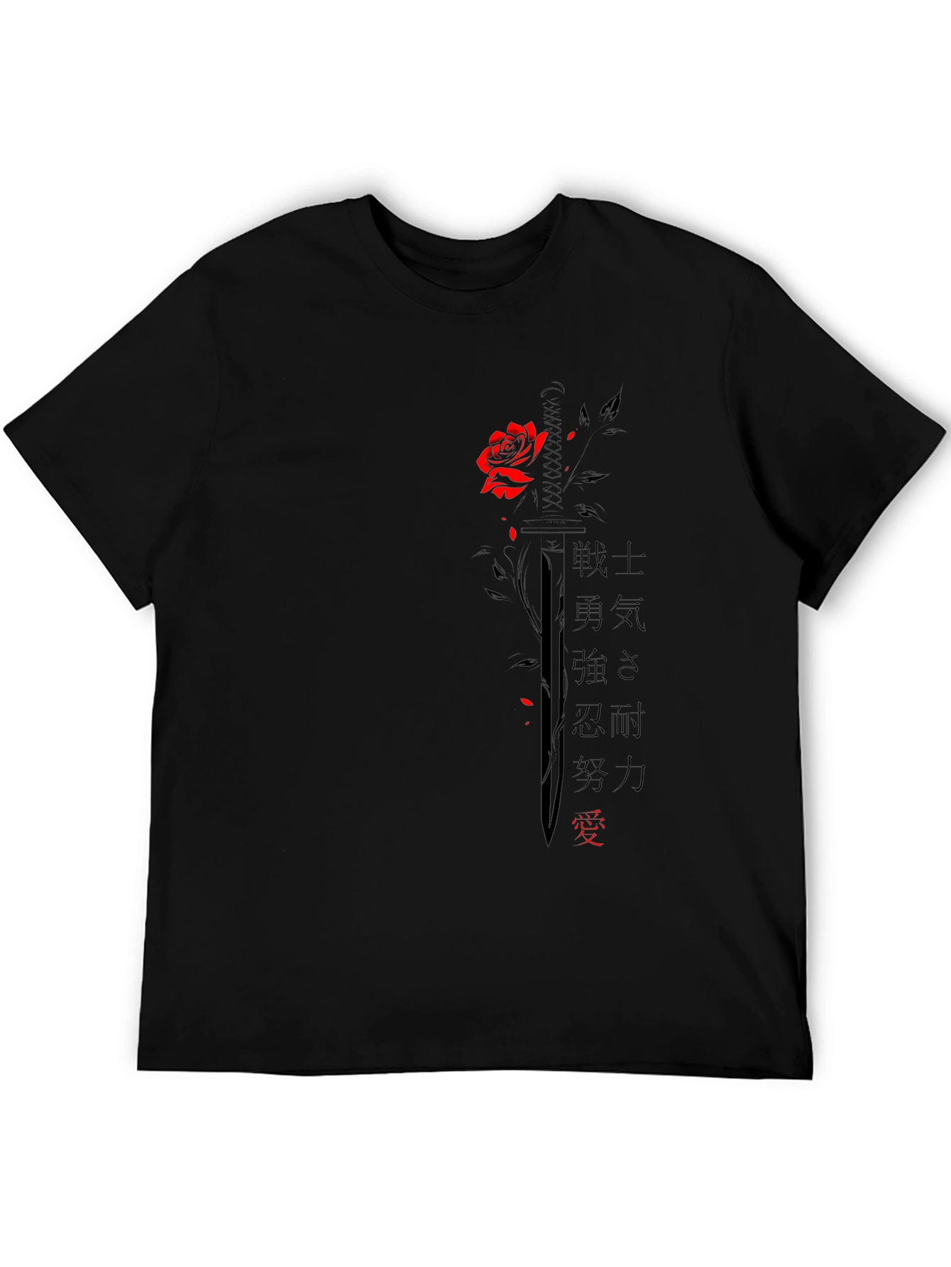 Rose & Sword Graphic T-Shirt - Black