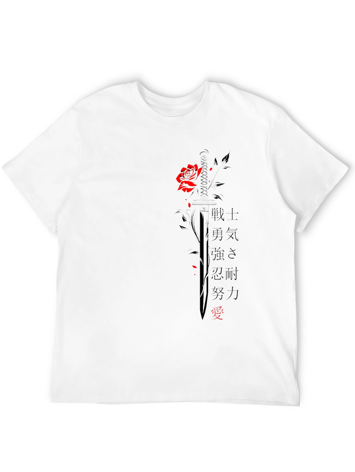 Rose & Sword Graphic T-Shirt - Black