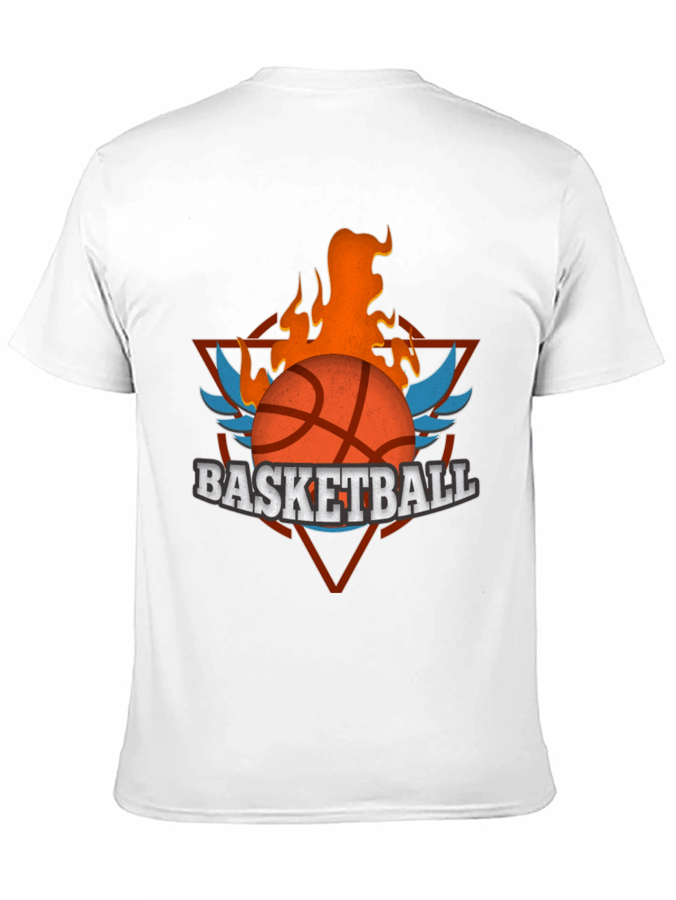 Flaming Basketball Graphic Tee - Black