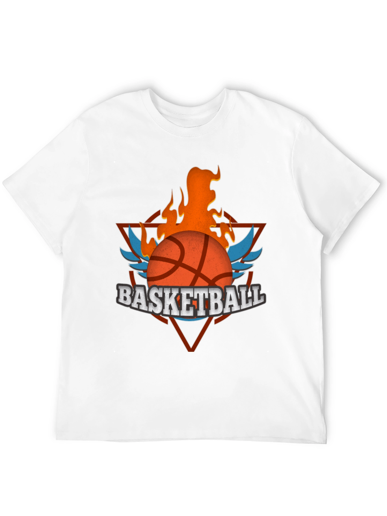 Flaming Basketball Graphic Tee - Black