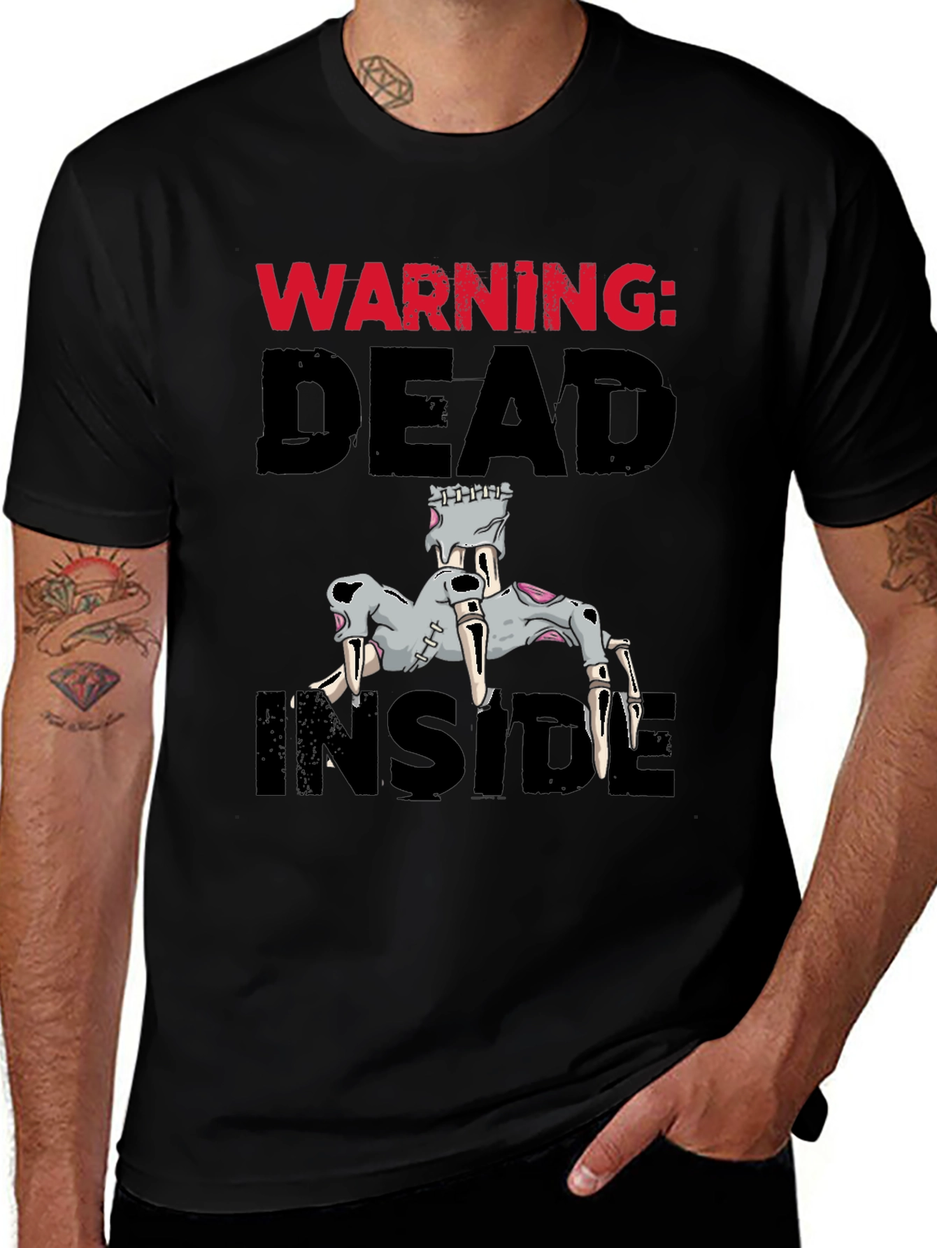 Warning: Dead Inside Graphic Tee - Black