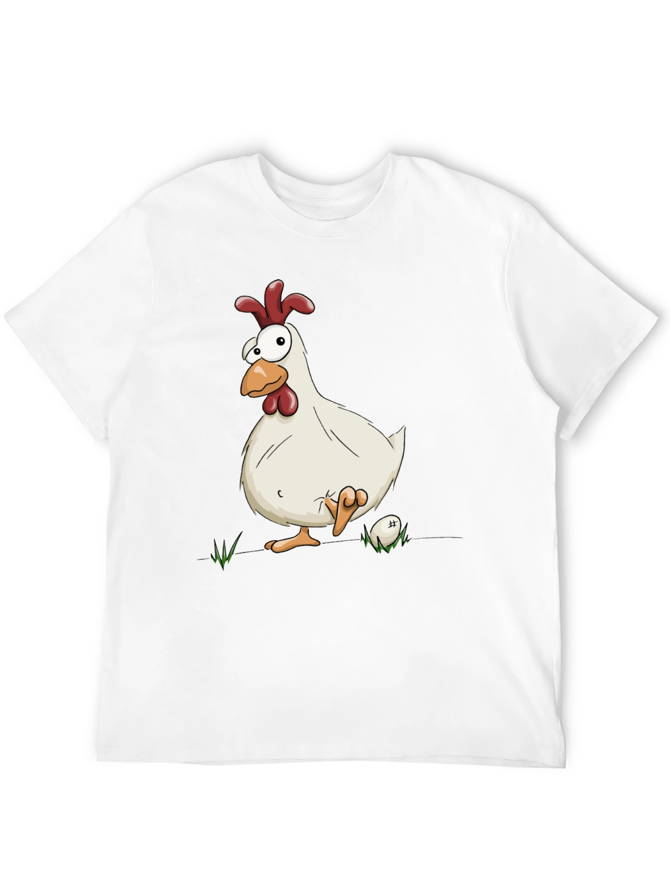 Funny Chicken Graphic Black T-Shirt