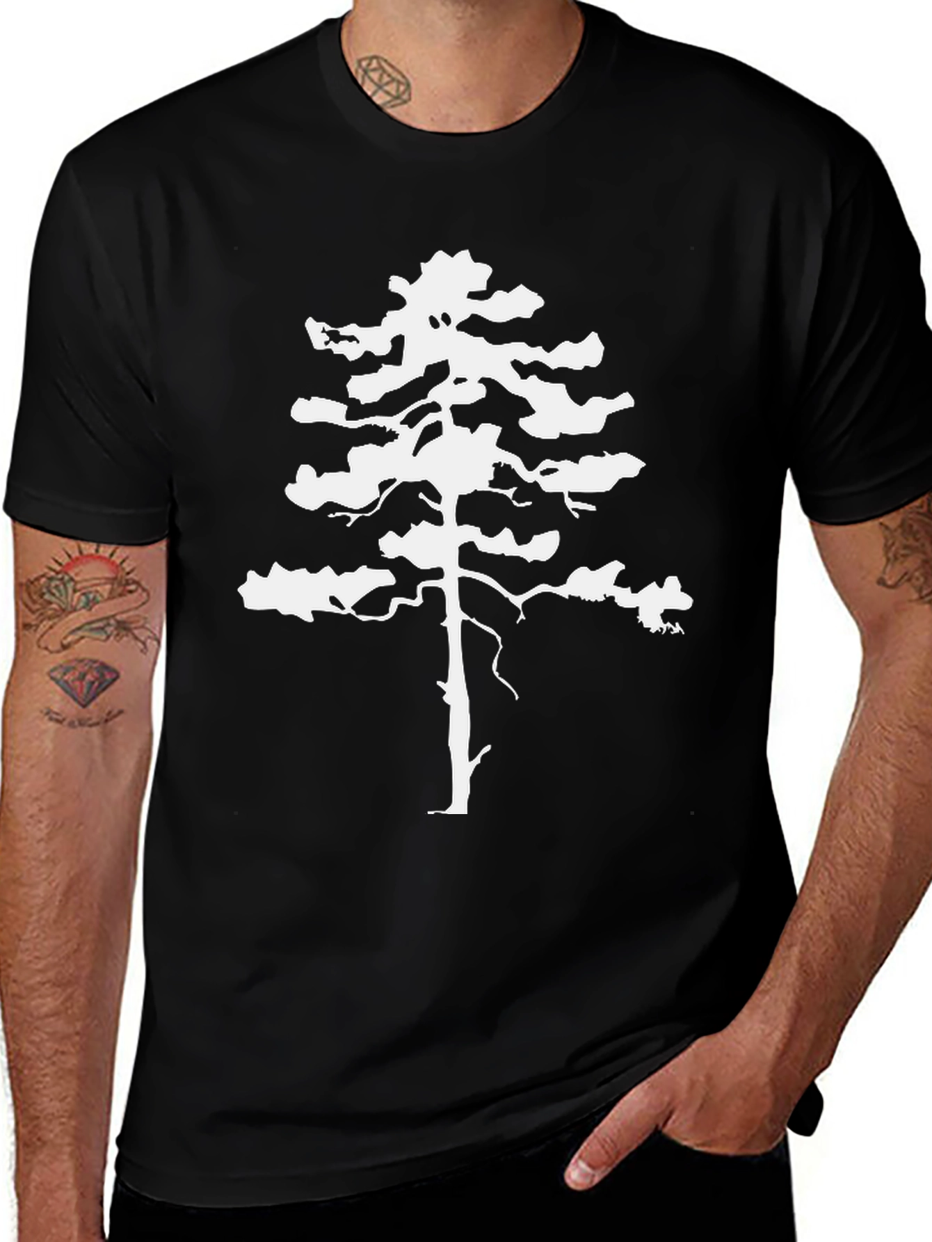 Pine Tree Graphic Tee - Nature Inspired Cotton T-Shirt