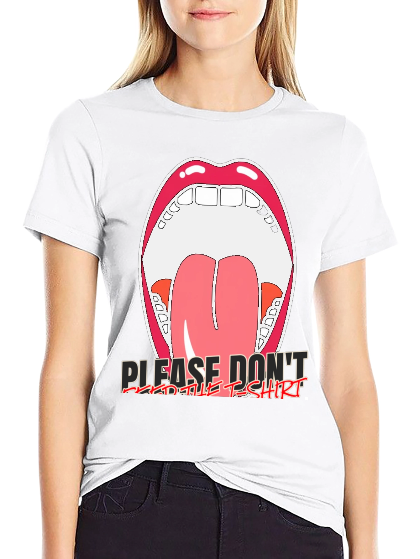 Open Mouth Graphic Tee - Please Dont