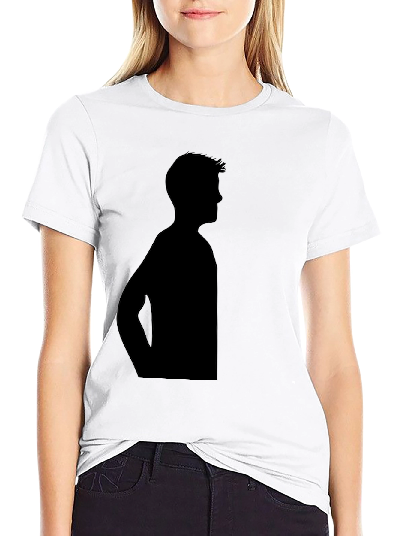 Mens Black Silhouette Graphic Tee