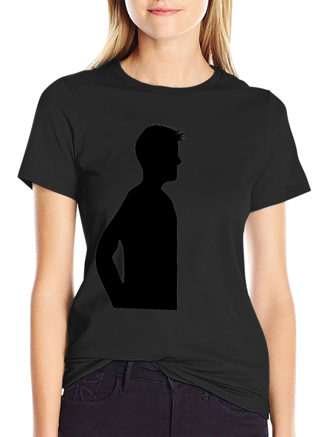 Mens Black Silhouette Graphic Tee
