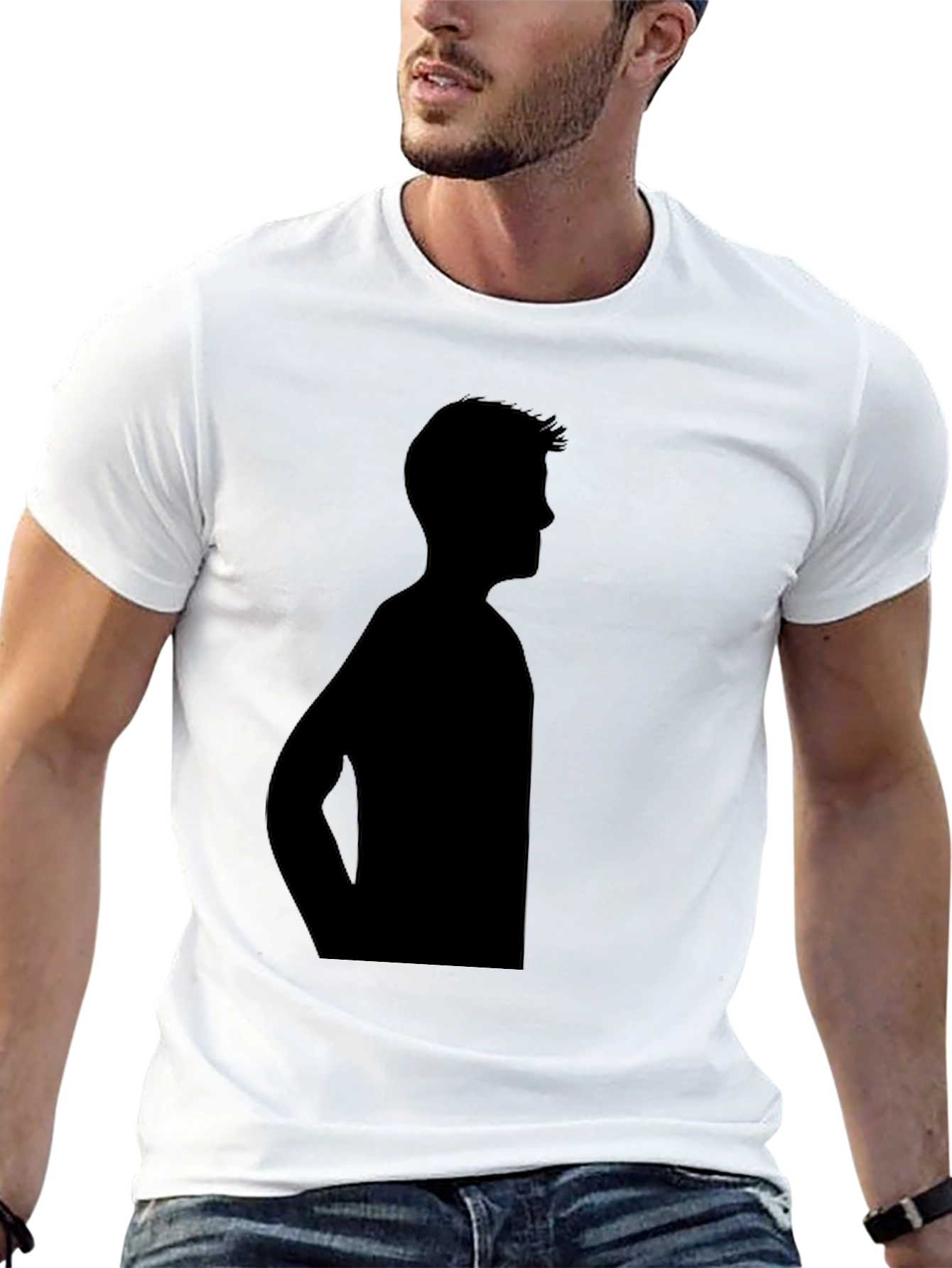 Mens Black Silhouette Graphic Tee