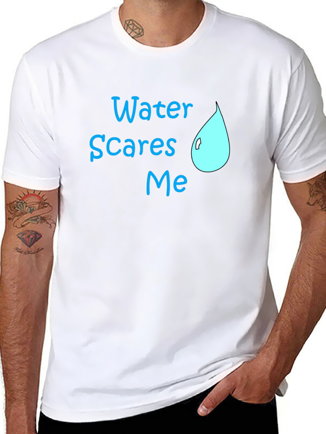Water Scares Me T-Shirt - Humorous Graphic Tee