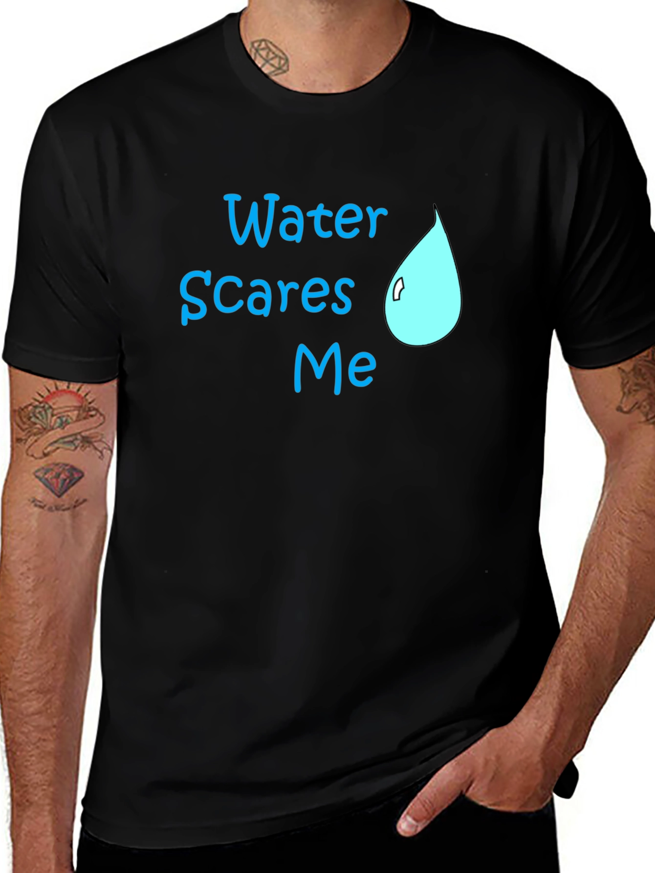 Water Scares Me T-Shirt - Humorous Graphic Tee