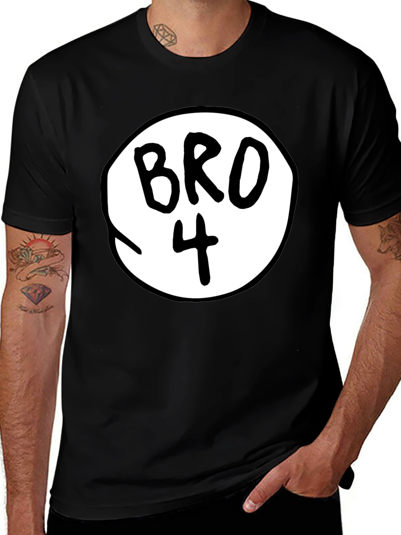 Bro Number 4 Black Tee