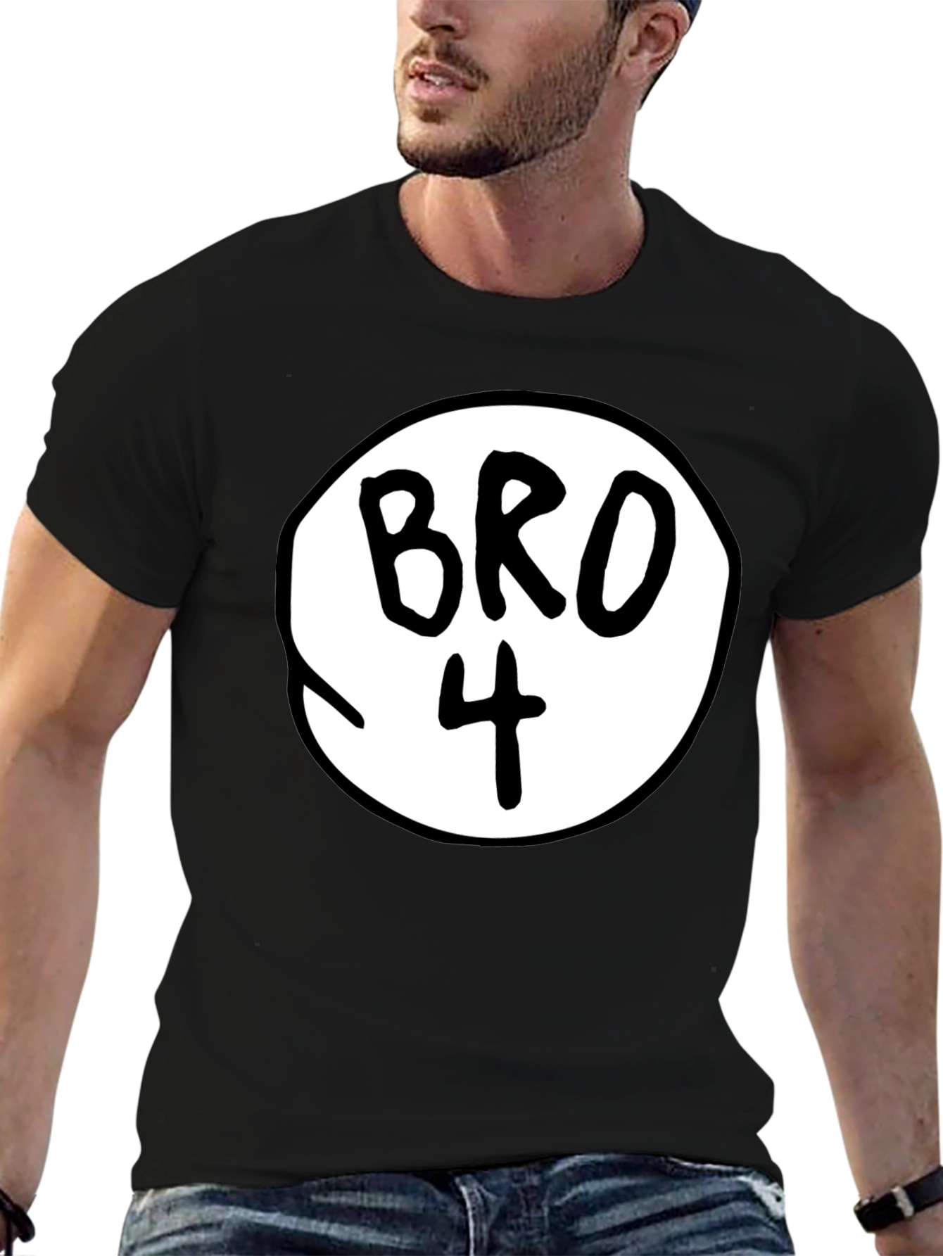 Bro Number 4 Black Tee