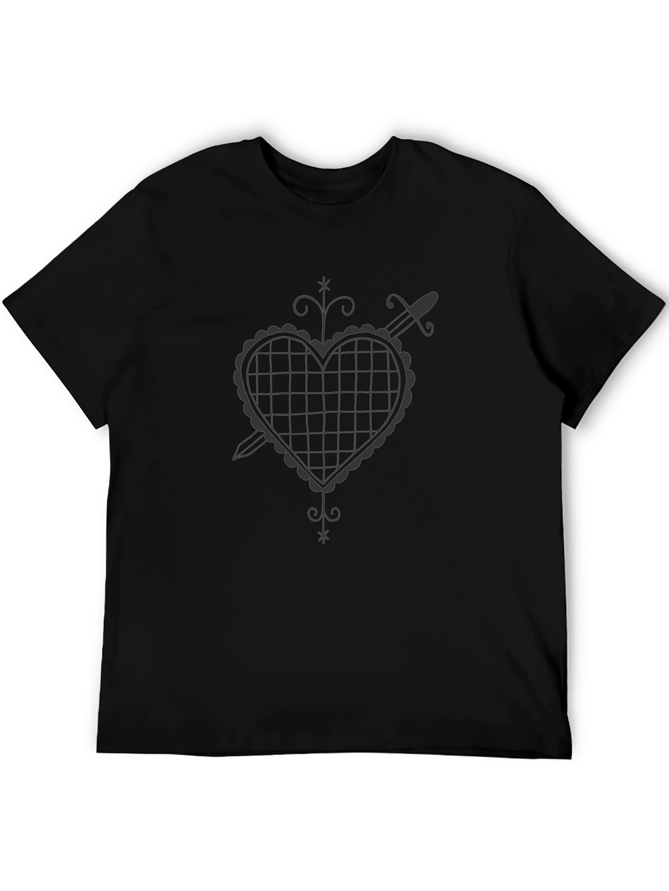 Heart & Dagger Graphic Tee - Mens Black T-Shirt