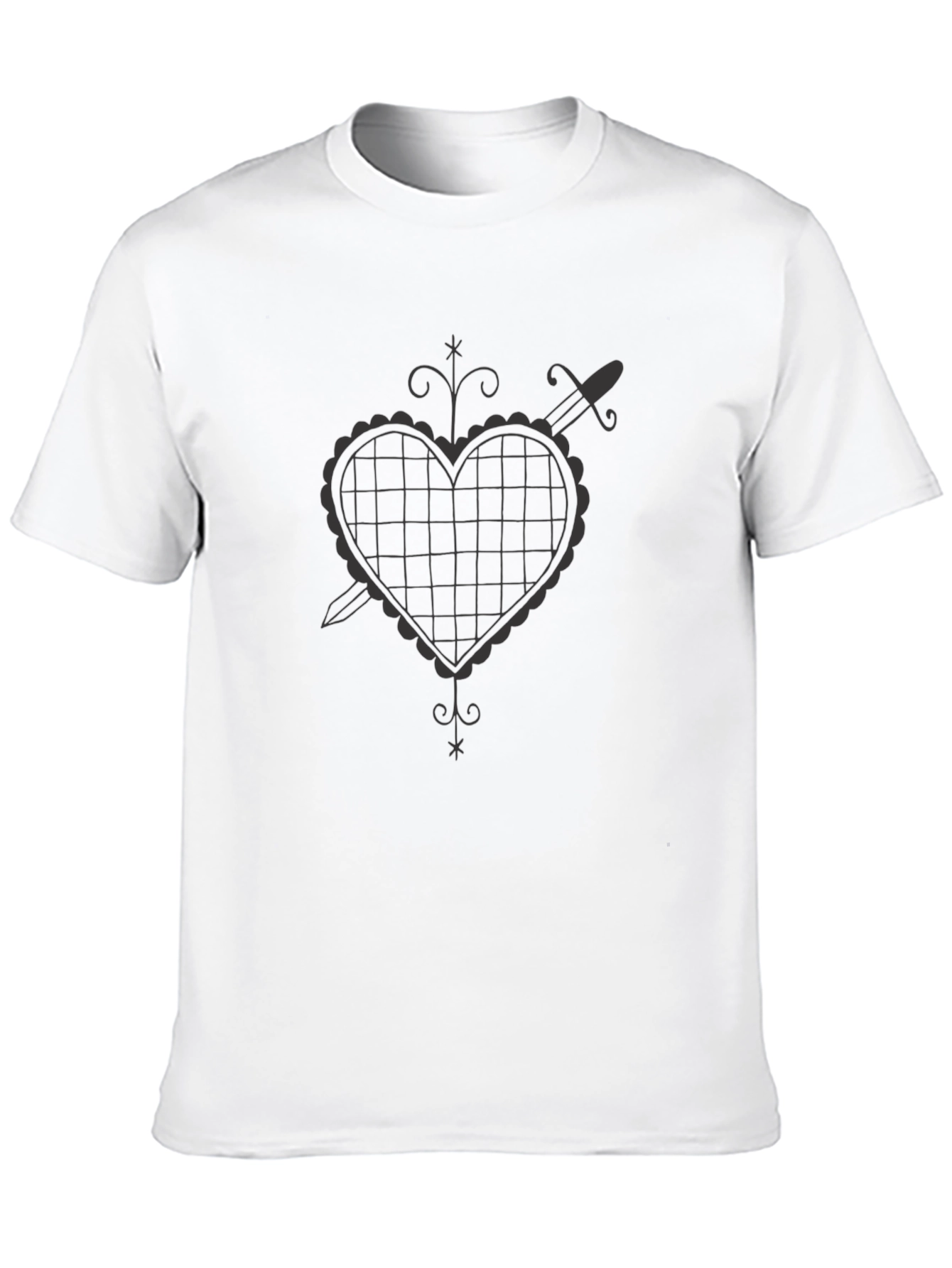 Heart & Dagger Graphic Tee - Mens Black T-Shirt