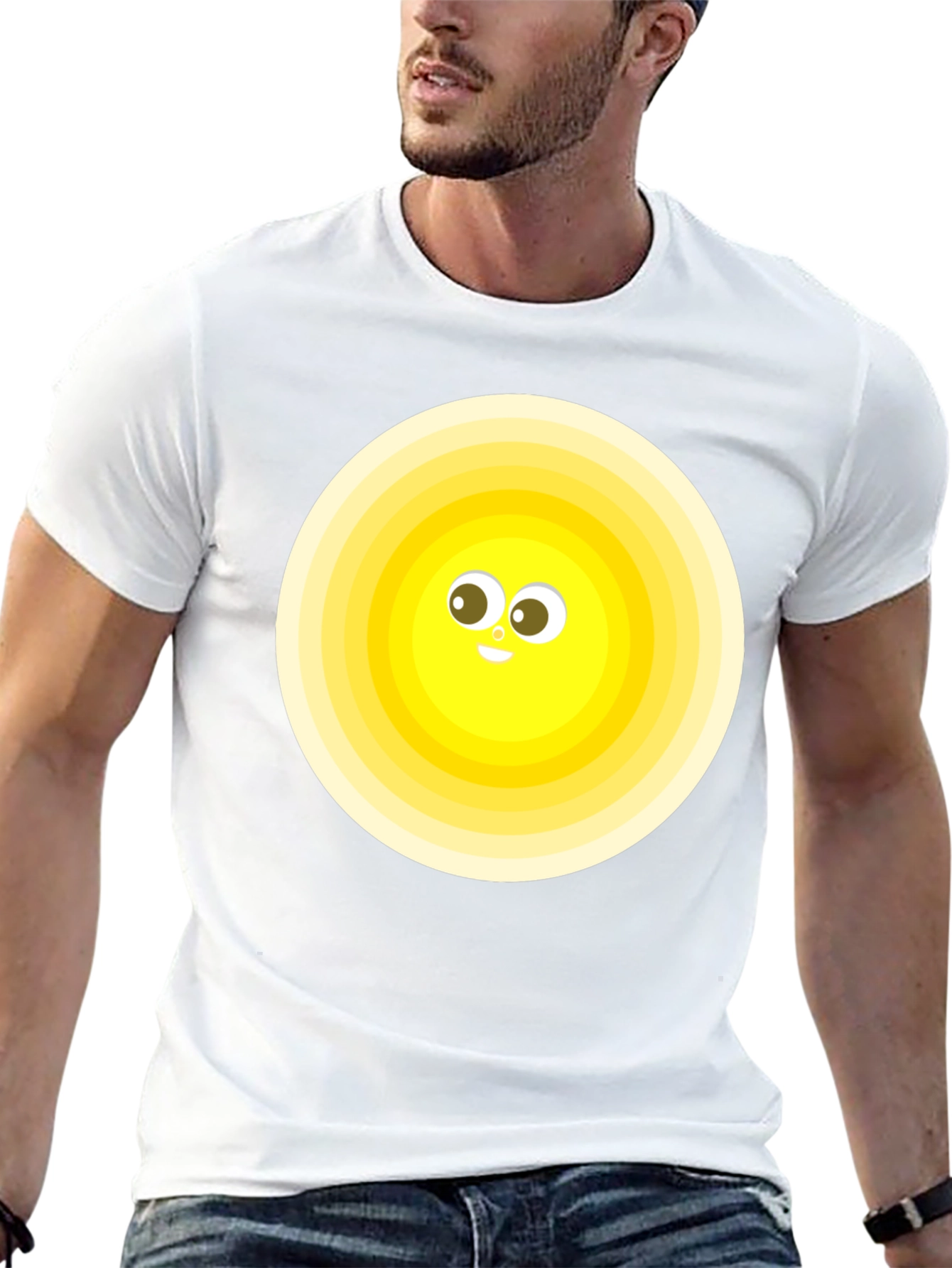 Cheerful Sun Graphic Tee - Soft Cotton Blend