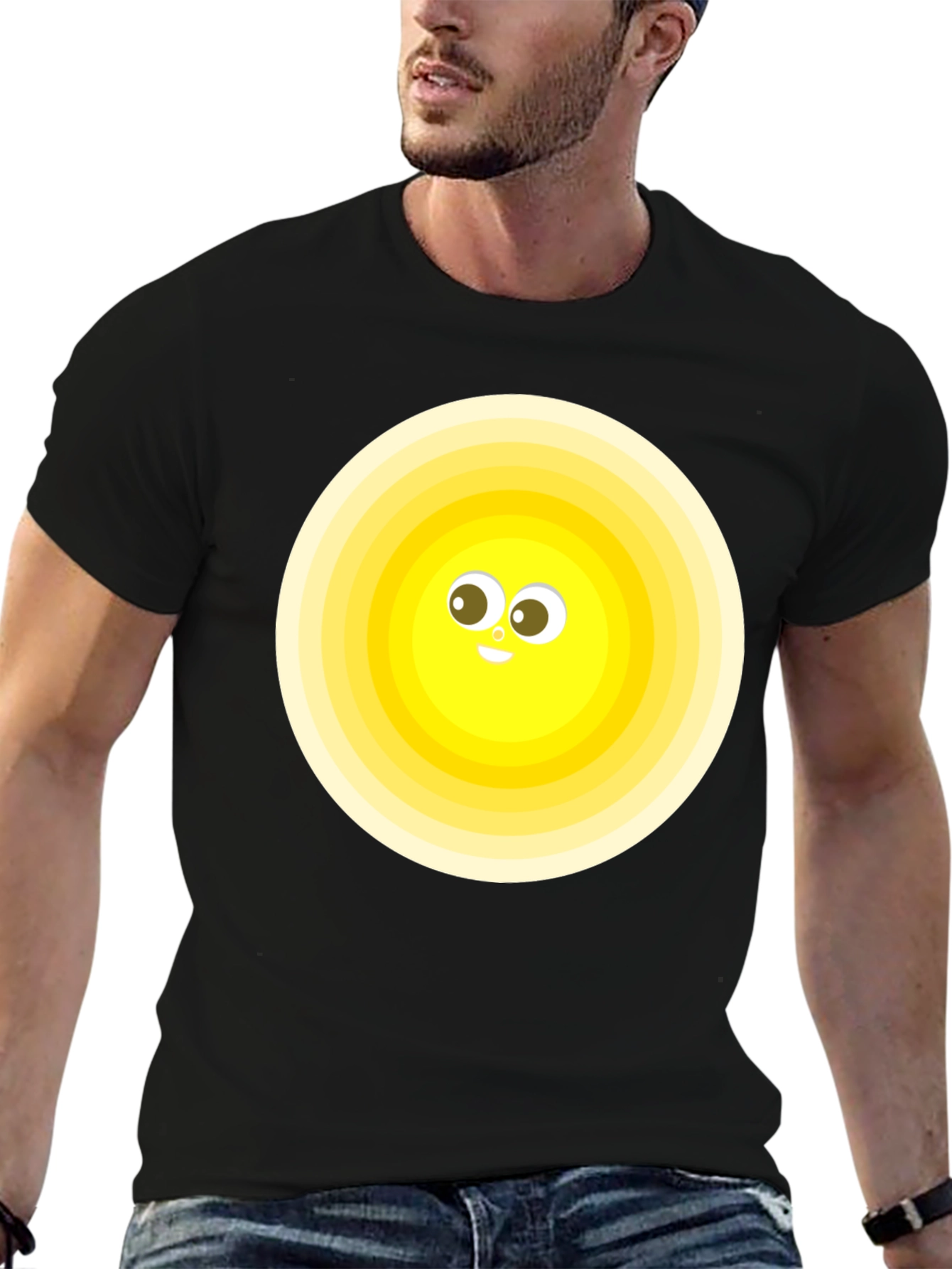 Cheerful Sun Graphic Tee - Soft Cotton Blend