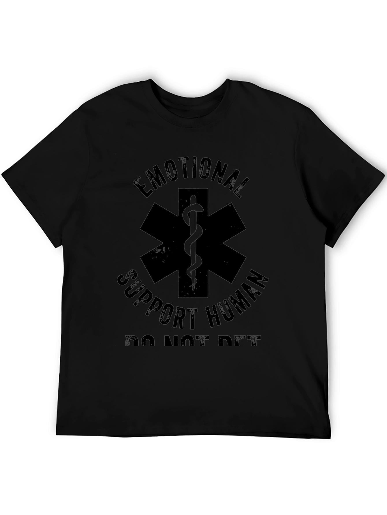 Emotional Support Human Black T-Shirt