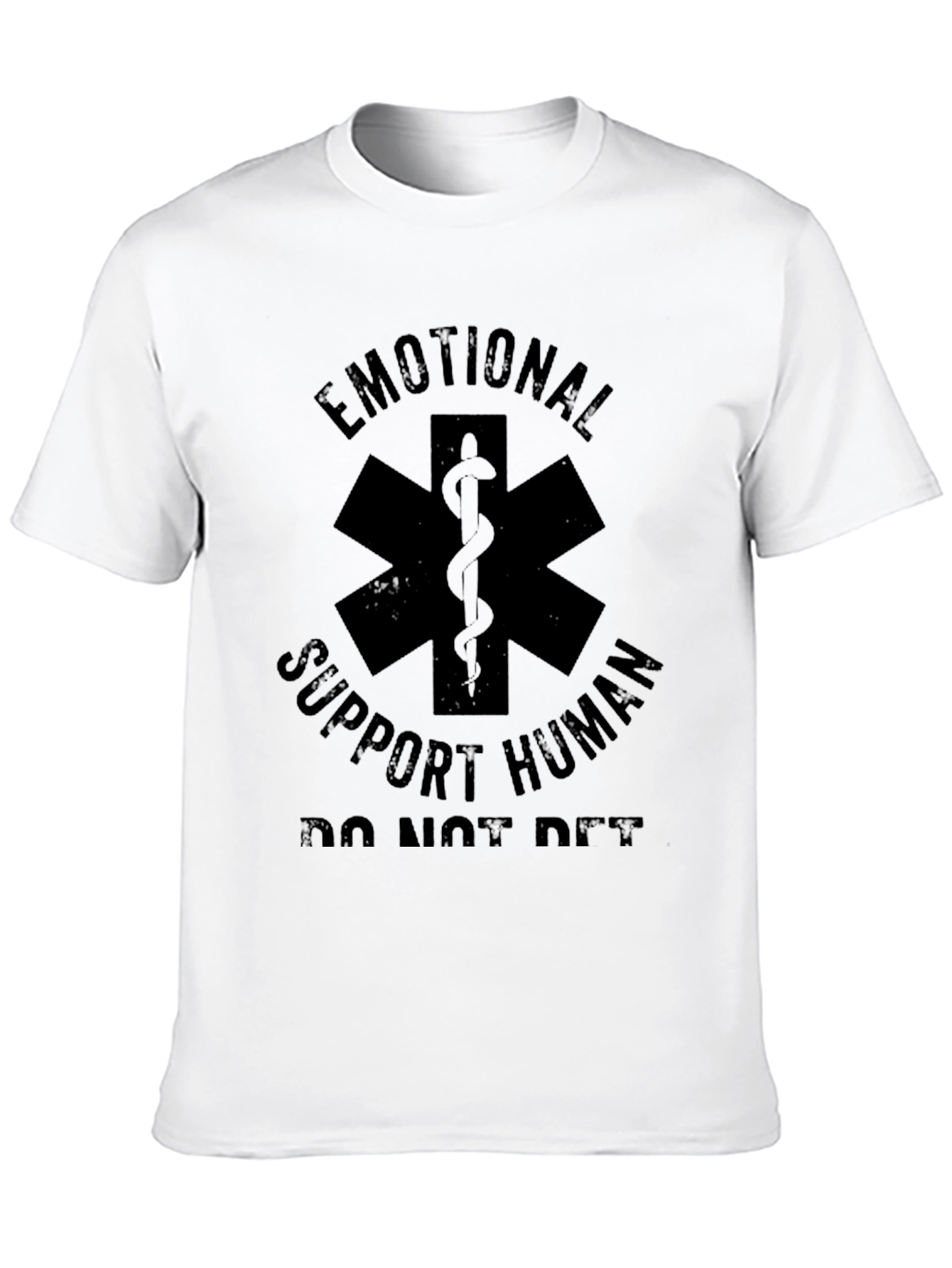 Emotional Support Human Black T-Shirt