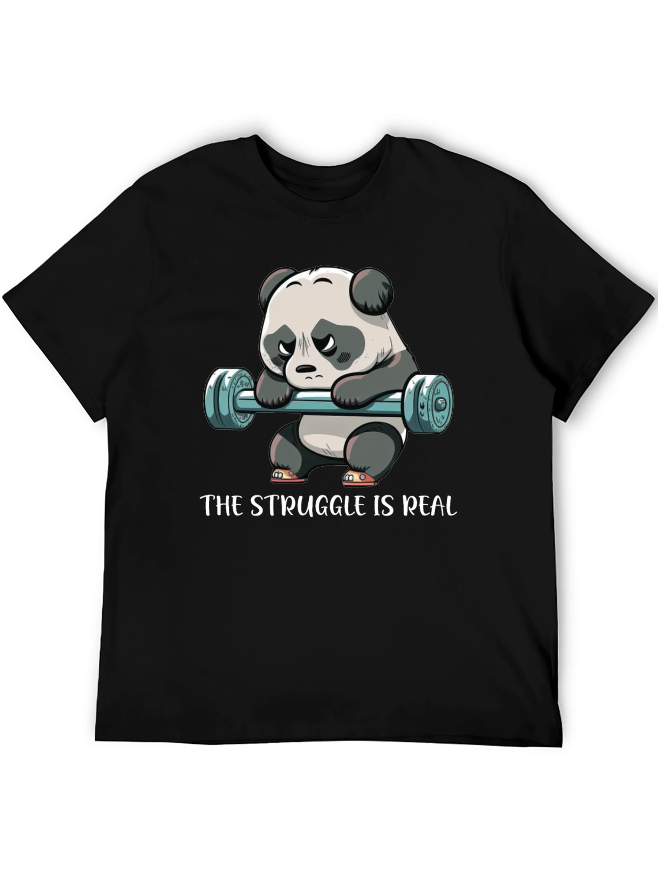 Struggle is Real Panda Barbell T-Shirt