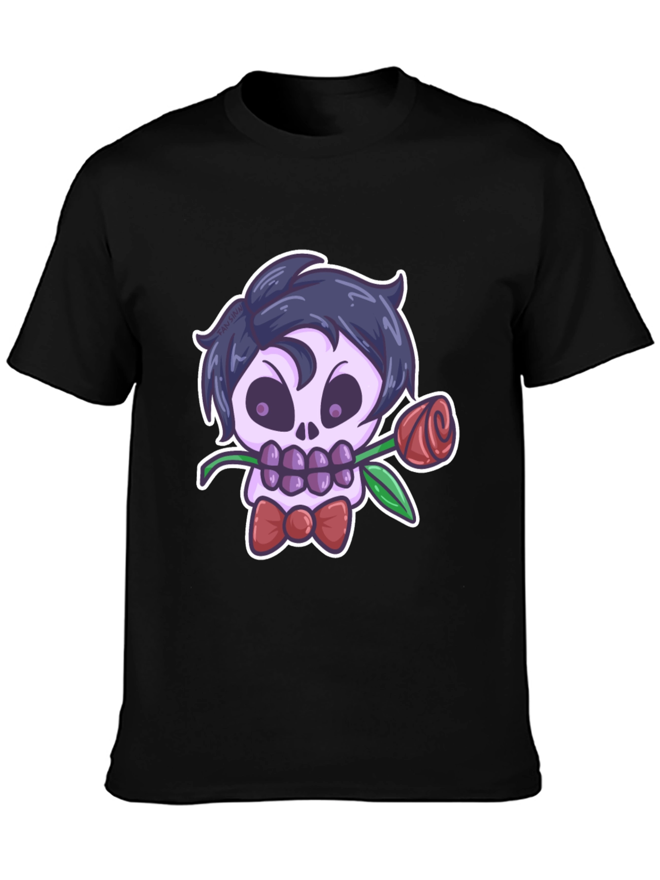 Skull Rose Graphic Tee - Mens Black T-Shirt
