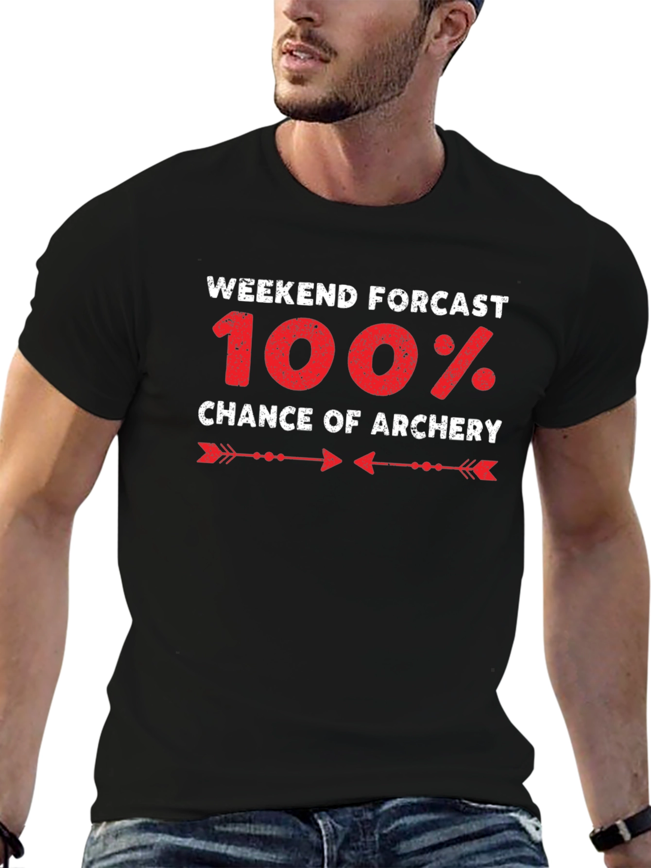 Archery Forecast T-Shirt - 100% Chance Weekend Fun
