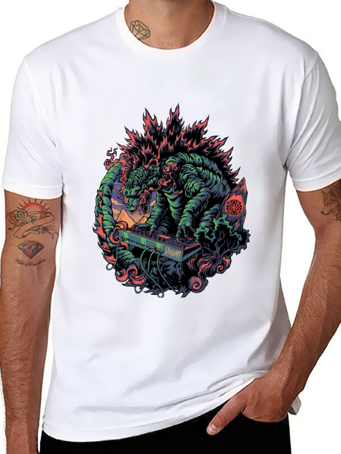 Godzilla Synthwave T-Shirt - Monster Music Tee