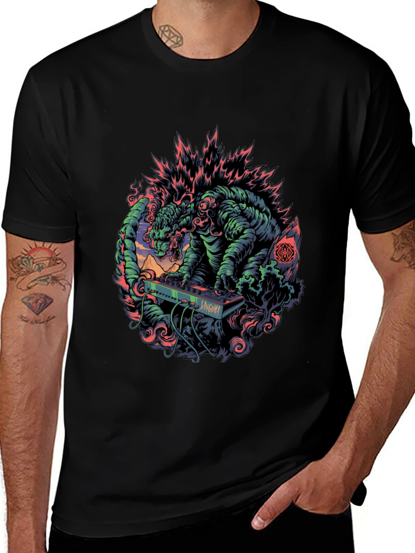 Godzilla Synthwave T-Shirt - Monster Music Tee