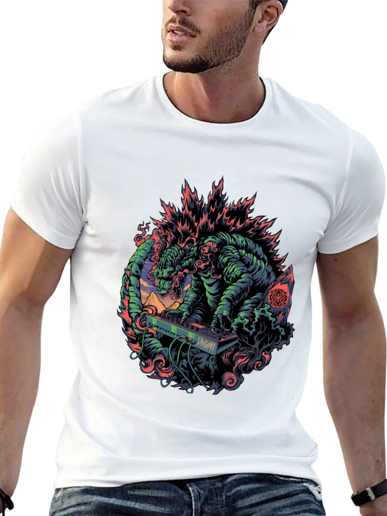 Godzilla Synthwave T-Shirt - Monster Music Tee
