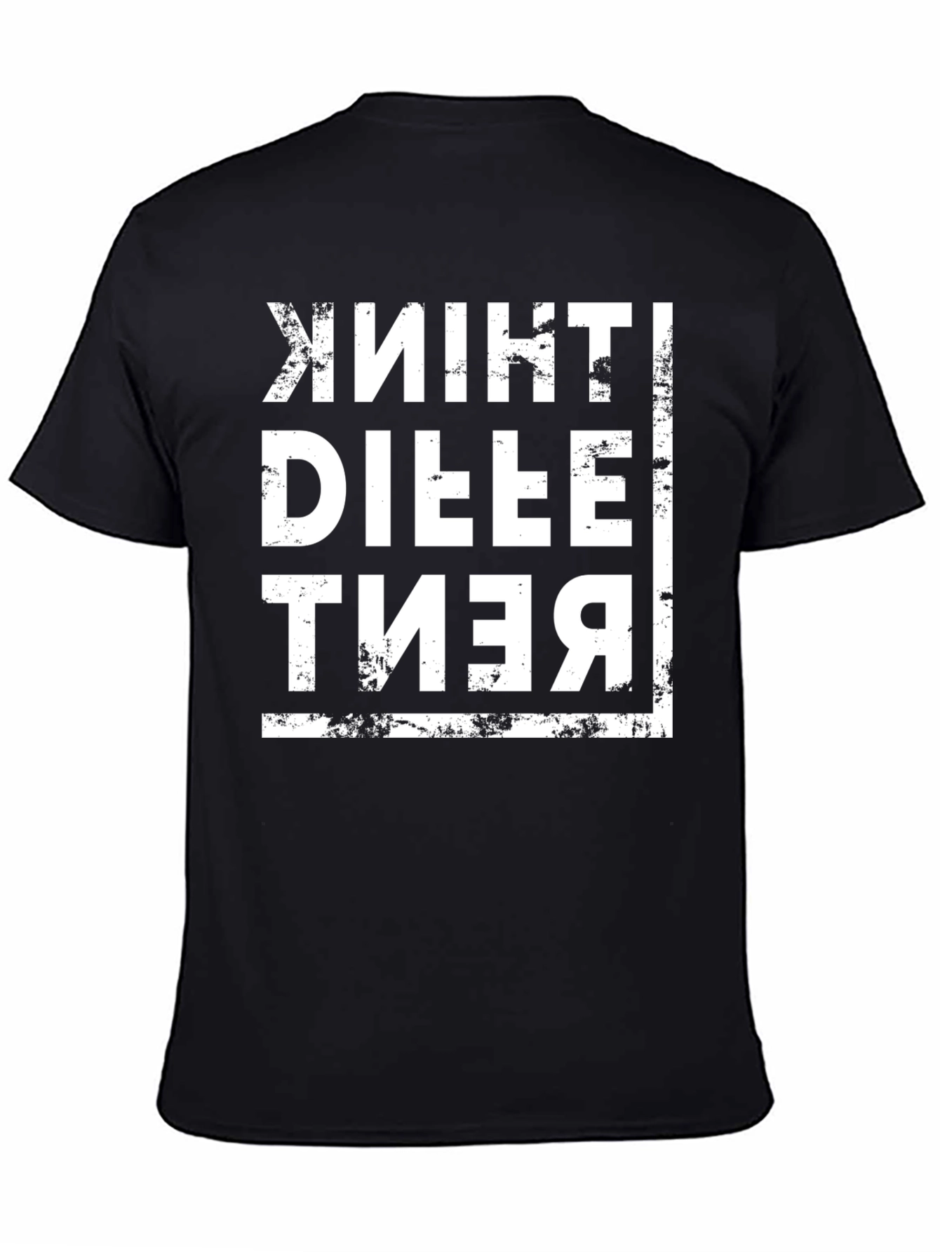 Think Different Mens Black Graphic Tee