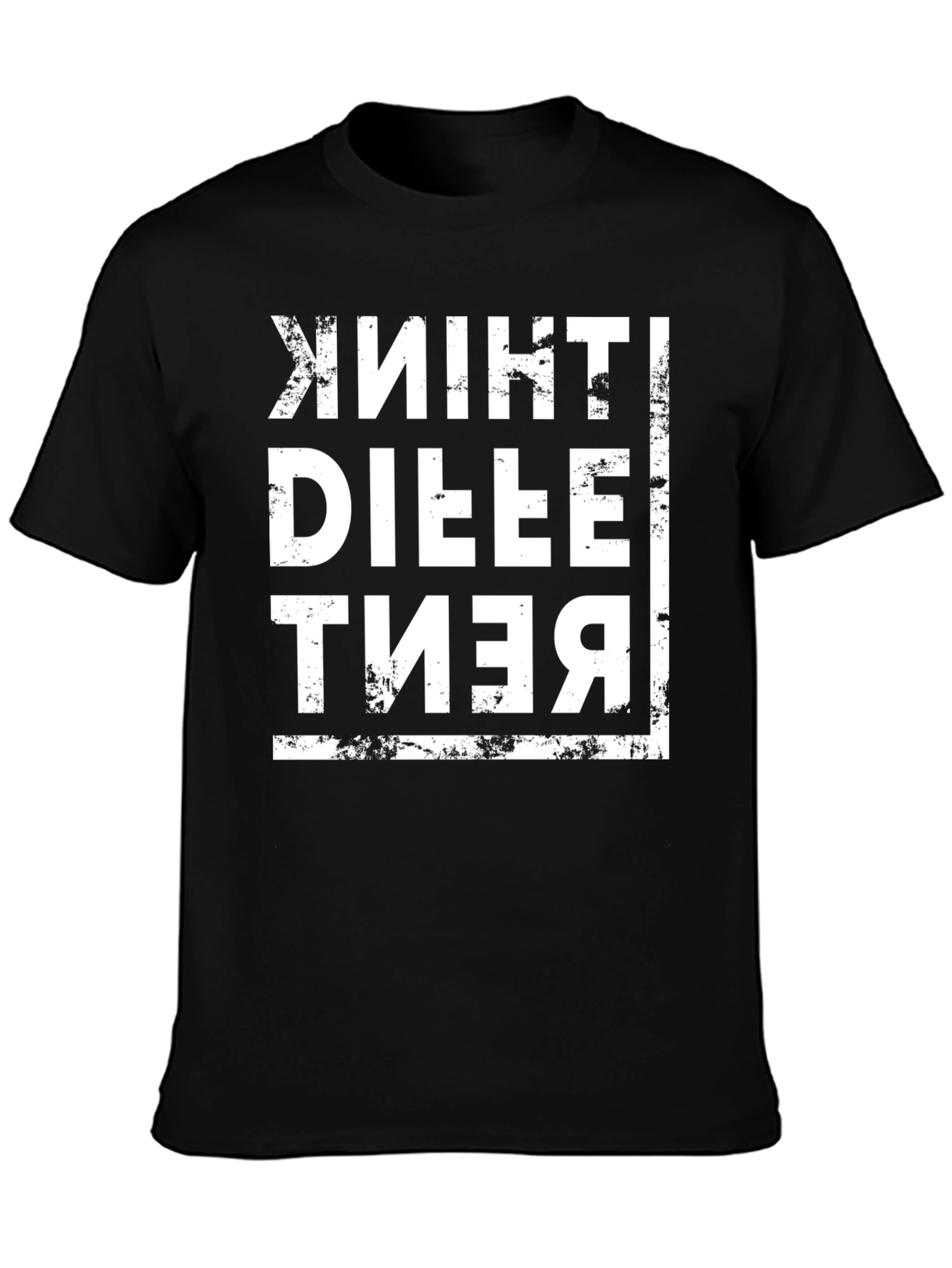 Think Different Mens Black Graphic Tee