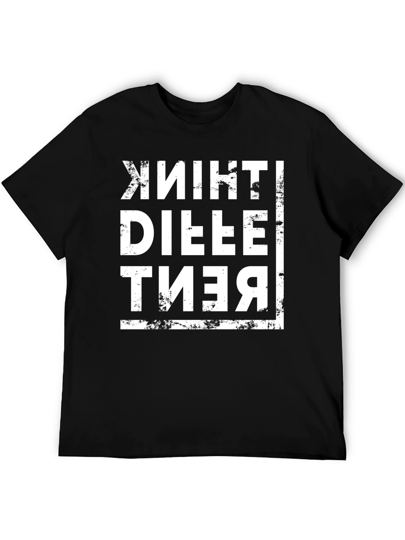 Think Different Mens Black Graphic Tee