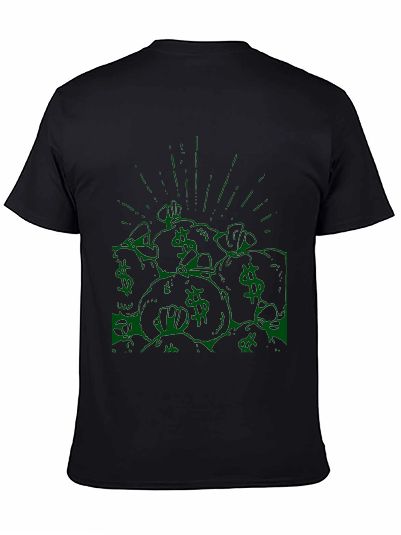 Money Bag Graphic Tee - Black Cotton T-Shirt