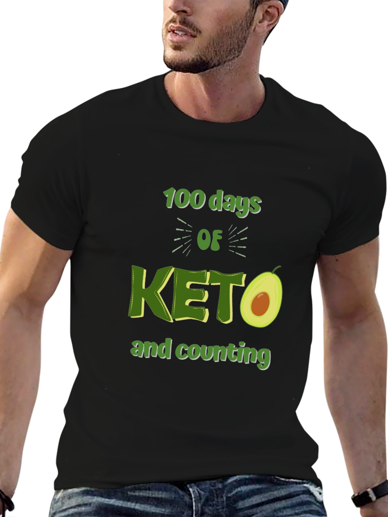 100 Days of Keto T-Shirt Avocado Design