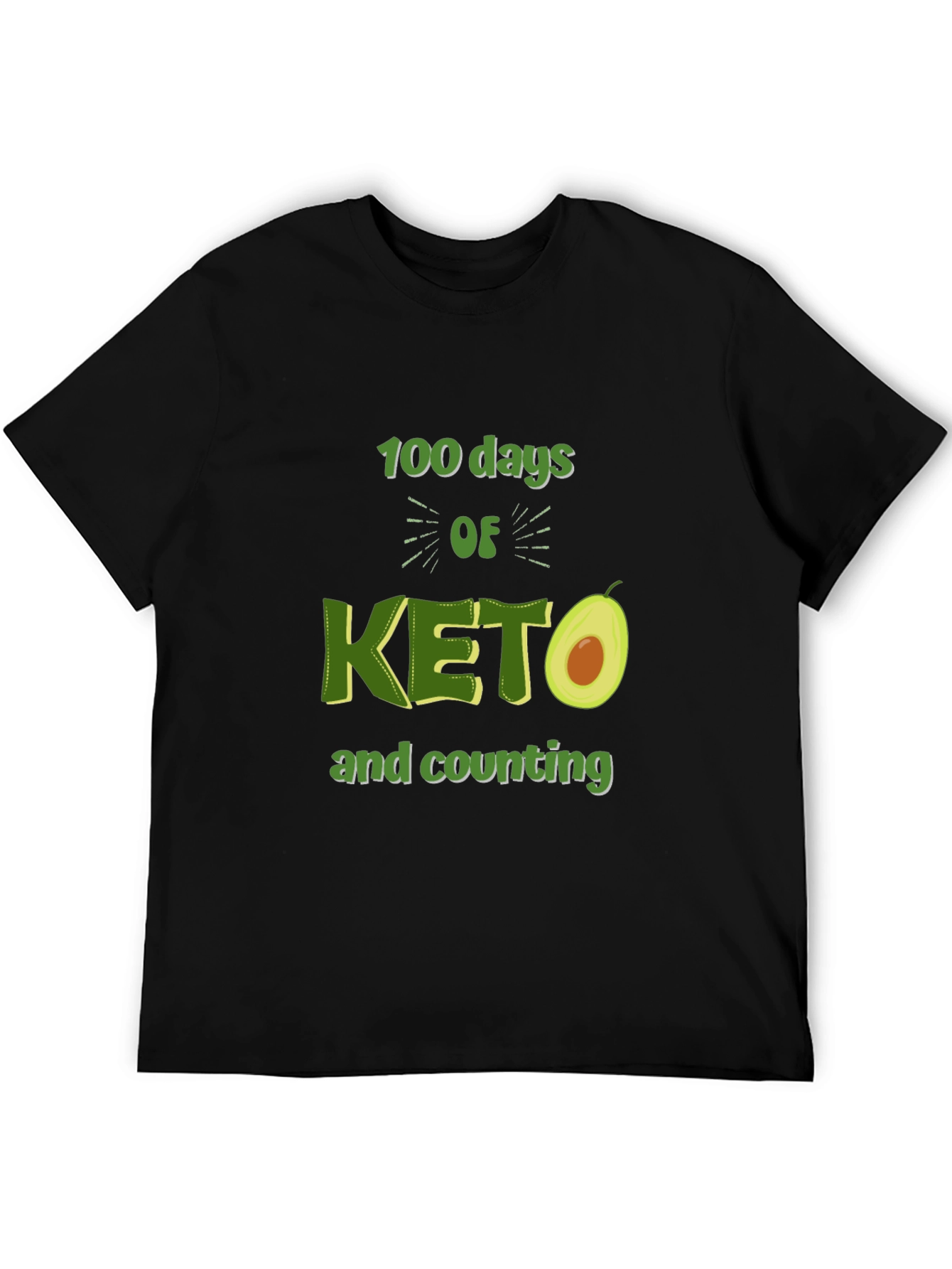 100 Days of Keto T-Shirt Avocado Design