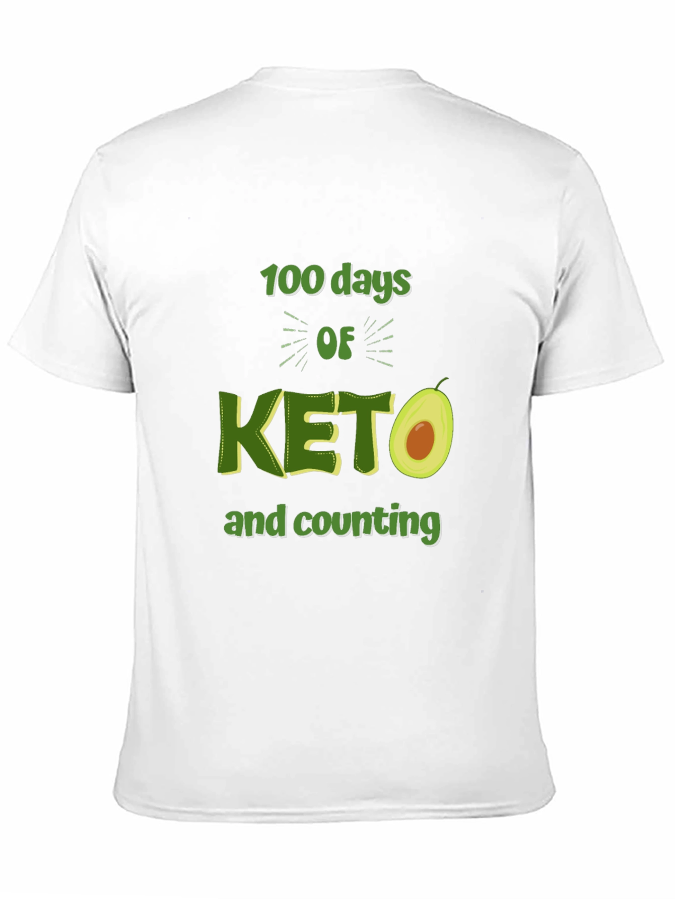 100 Days of Keto T-Shirt Avocado Design