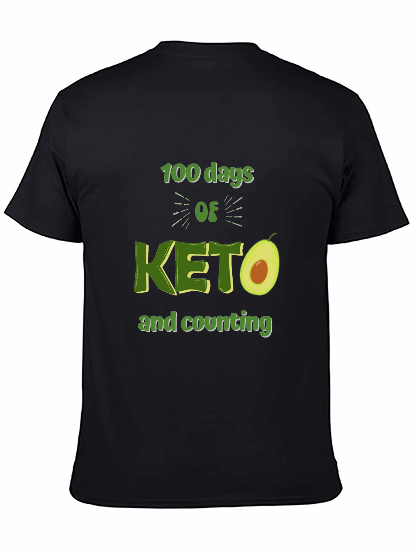 100 Days of Keto T-Shirt Avocado Design