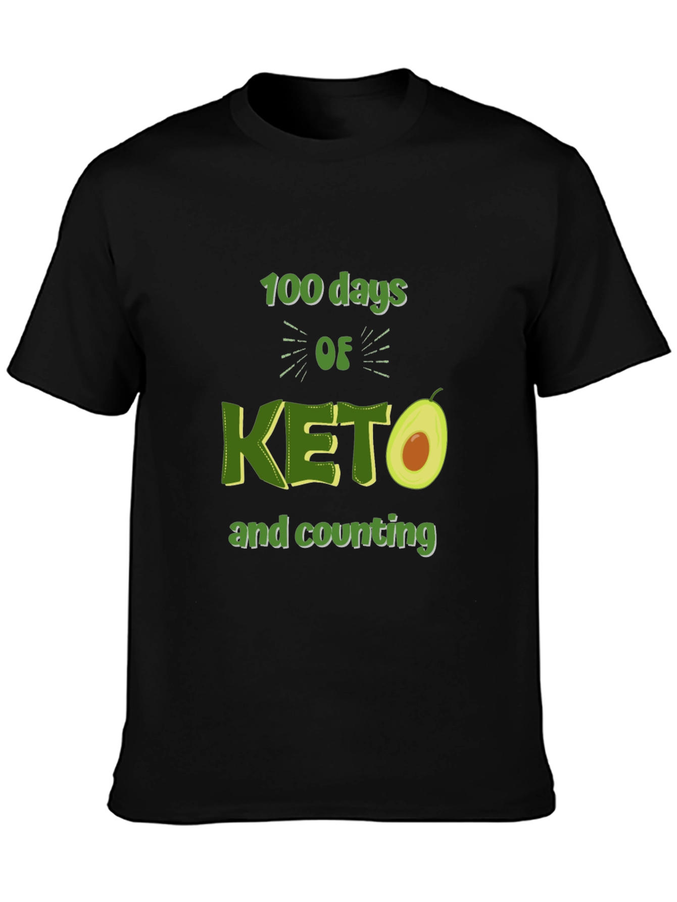 100 Days of Keto T-Shirt Avocado Design
