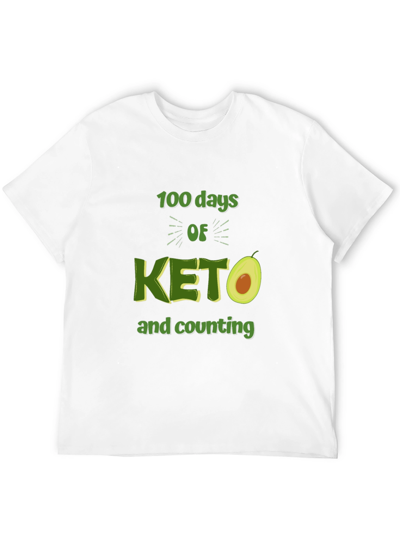 100 Days of Keto T-Shirt Avocado Design