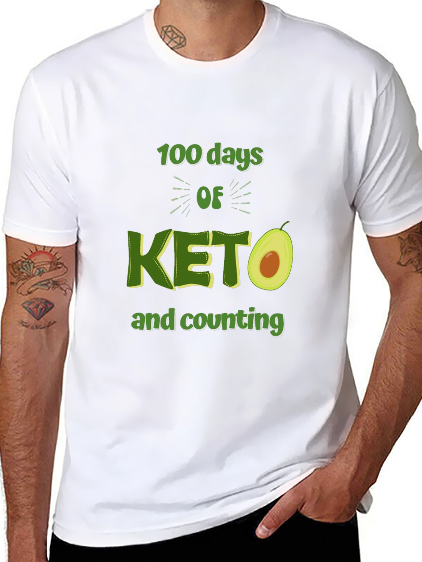 100 Days of Keto T-Shirt Avocado Design