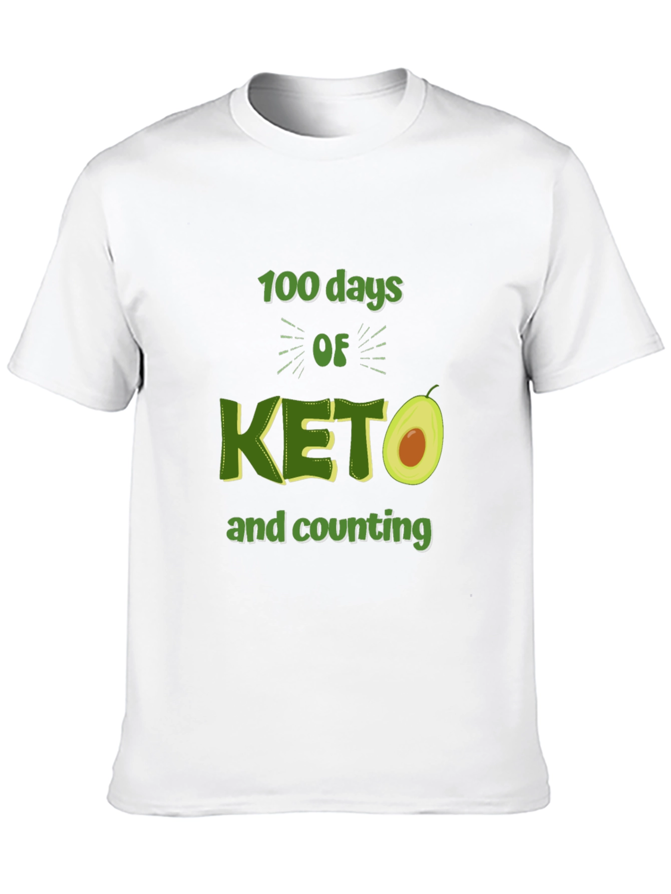 100 Days of Keto T-Shirt Avocado Design